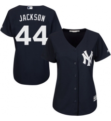 Women's Majestic New York Yankees #44 Reggie Jackson Authentic Navy Blue Alternate MLB Jersey