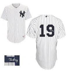 Men's Majestic New York Yankees #19 Masahiro Tanaka Authentic White Home Autographed MLB Jersey
