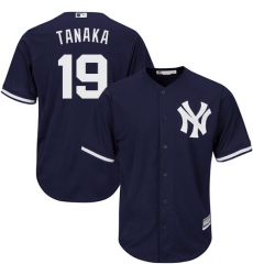 Youth Majestic New York Yankees #19 Masahiro Tanaka Authentic Navy Blue Alternate MLB Jersey