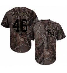 Men's Majestic New York Yankees #46 Andy Pettitte Authentic Camo Realtree Collection Flex Base MLB Jersey