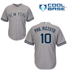 Men's Majestic New York Yankees #10 Phil Rizzuto Replica Grey Road MLB Jersey