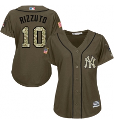 Women's Majestic New York Yankees #10 Phil Rizzuto Replica Green Salute to Service MLB Jersey