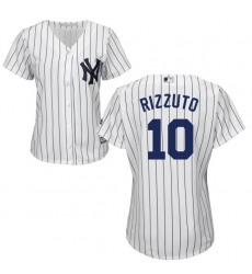 Women's Majestic New York Yankees #10 Phil Rizzuto Replica White Home MLB Jersey