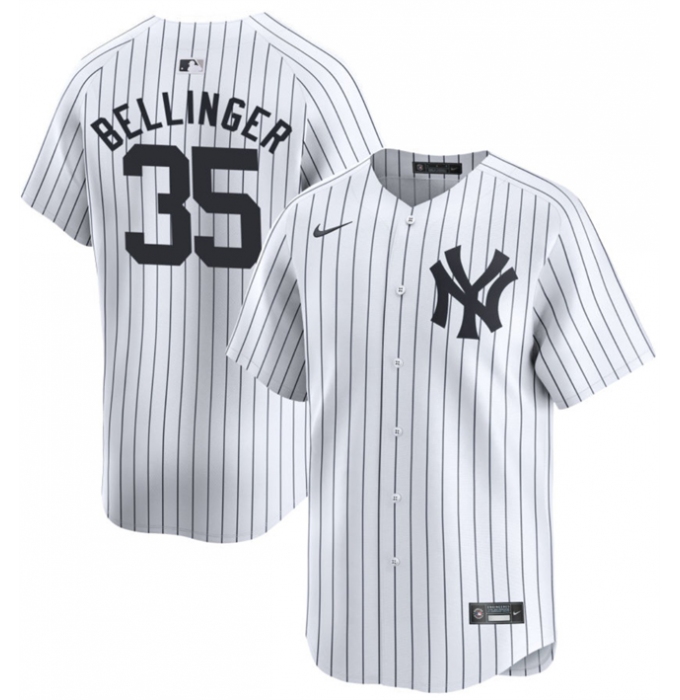 Men's New York Yankees #35 Cody Bellinger White 2024 Home Limited With Name Stitched Baseball Jersey