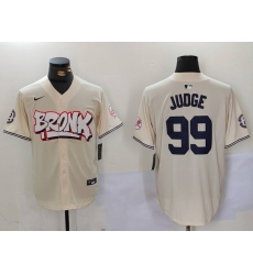 Men's New York Yankees #99 Aaron Judge Cream Limited Stitched Baseball Jersey