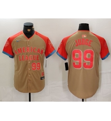 Men's New York Yankees #99 Aaron Judge Number Cream 2024 All Star Limited Stitched Jersey