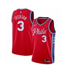 Youth Philadelphia 76ers #3 Allen Iverson Swingman Red Finished Basketball Jersey - Statement Edition