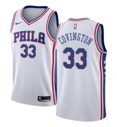 Women's Nike Philadelphia 76ers #33 Robert Covington Authentic White Home NBA Jersey - Association Edition