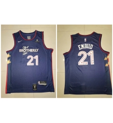 Men's Philadelphia 76ers #21 Joel Embiid Navy Nike 2023-24 City Edition Swingman Jersey