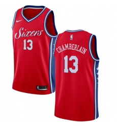 Men's Nike Philadelphia 76ers #13 Wilt Chamberlain Swingman Red Alternate NBA Jersey Statement Edition