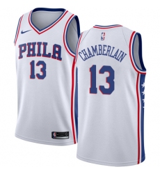 Men's Nike Philadelphia 76ers #13 Wilt Chamberlain Swingman White Home NBA Jersey - Association Edition