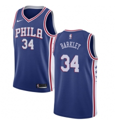 Men's Nike Philadelphia 76ers #34 Charles Barkley Swingman Blue Road NBA Jersey - Icon Edition