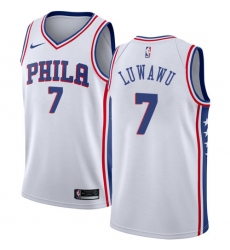 Men's Nike Philadelphia 76ers #7 Timothe Luwawu Swingman White Home NBA Jersey - Association Edition