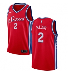 Women's Nike Philadelphia 76ers #2 Moses Malone Swingman Red Alternate NBA Jersey Statement Edition