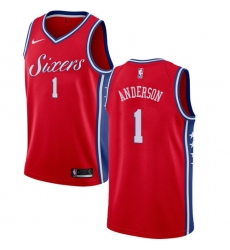 Men's Nike Philadelphia 76ers #1 Justin Anderson Authentic Red Alternate NBA Jersey Statement Edition