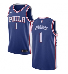 Men's Nike Philadelphia 76ers #1 Justin Anderson Swingman Blue Road NBA Jersey - Icon Edition