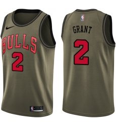 Youth Nike Chicago Bulls #2 Jerian Grant Swingman Green Salute to Service NBA Jersey