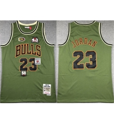 Men's Chicago Bulls #23 Michael Jordan Green 1997-98 Throwback Stitched Basketball Jersey