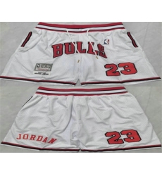 Men's Chicago Bulls #23 Michael Jordan White Just Don Shorts