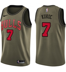 Men's Nike Chicago Bulls #7 Toni Kukoc Swingman Green Salute to Service NBA Jersey