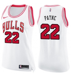 Women's Nike Chicago Bulls #22 Cameron Payne Swingman White/Pink Fashion NBA Jersey