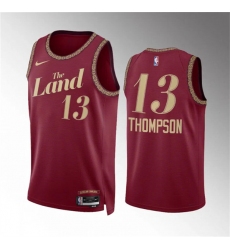 Men's Cleveland Cavaliers #13 Tristan Thompson Wine 2023-24 City Edition Stitched Jersey