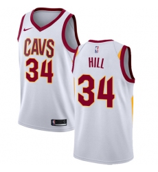 Men's Nike Cleveland Cavaliers #34 Tyrone Hill Swingman White Home NBA Jersey - Association Edition