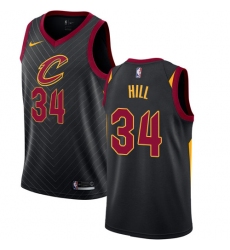 Women's Nike Cleveland Cavaliers #34 Tyrone Hill Authentic Black Alternate NBA Jersey Statement Edition