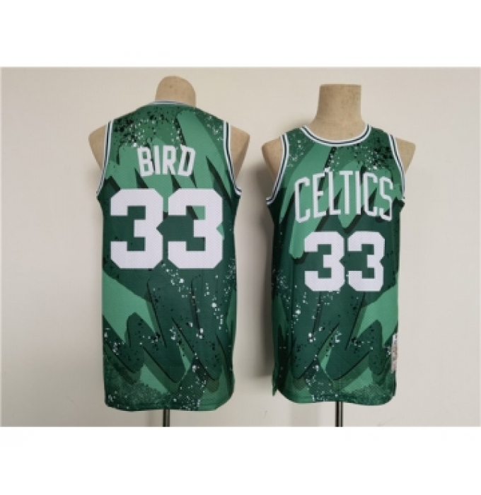 Men's Boston Celtics #33 Larry Bird Green Throwback basketball Jersey