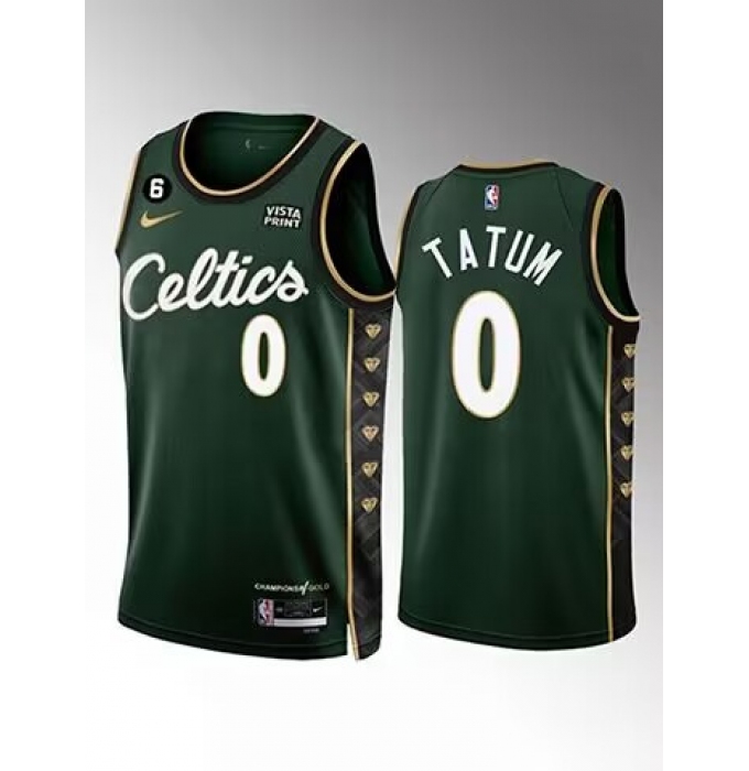 Men's Boston Celtics #0 Jayson Tatum Green 11 Diamonds Edition Stitched Jersey