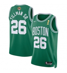 Men's Boston Celtics #26 Xavier Tillman Sr. Kelly Green 2024 Finals Champions Icon Edition Stitched Basketball Jersey