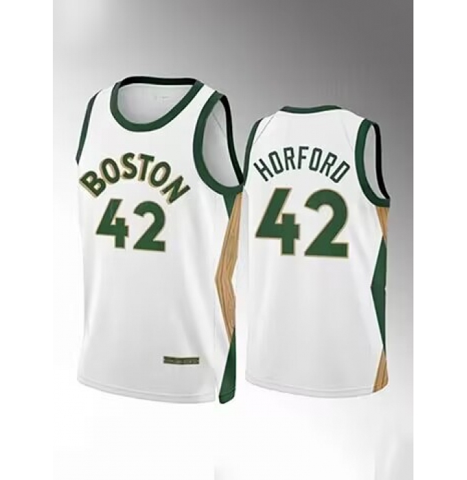 Men's Boston Celtics #42 Al Horford White Finals Stitched Jersey