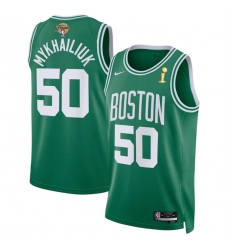 Men's Boston Celtics #50 Svi Mykhailiuk Kelly Green 2024 Finals Champions Icon Edition Stitched Basketball Jersey