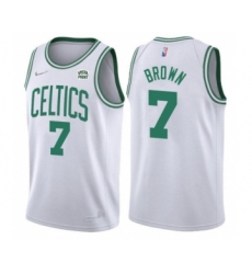 Men's Boston Celtics #7 Jaylen Brown 75th Anniversary White Stitched Basketball Jersey
