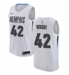 Men's Nike Memphis Grizzlies #42 Lorenzen Wright Authentic White NBA Jersey - City Edition