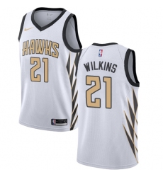 Youth Nike Atlanta Hawks #21 Dominique Wilkins Swingman White NBA Jersey - City Edition