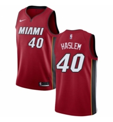 Men's Nike Miami Heat #40 Udonis Haslem Authentic Red NBA Jersey Statement Edition