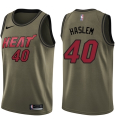 Youth Nike Miami Heat #40 Udonis Haslem Swingman Green Salute to Service NBA Jersey