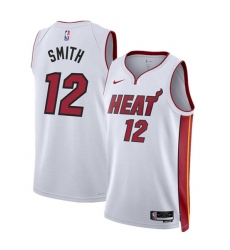 Men's Miami Heat #12 Dru Smith White 2024 Association Edition Stitched Basketball Jersey