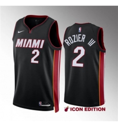 Men's Miami Heat #2 Terry Rozier III Black Icon Edition Stitched Basketball Jersey