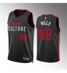 Men's Miami Heat #88 Patrick Mills Black 2023-24 City Edition Stitched Basketball Jersey