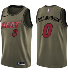 Men's Nike Miami Heat #0 Josh Richardson Swingman Green Salute to Service NBA Jersey