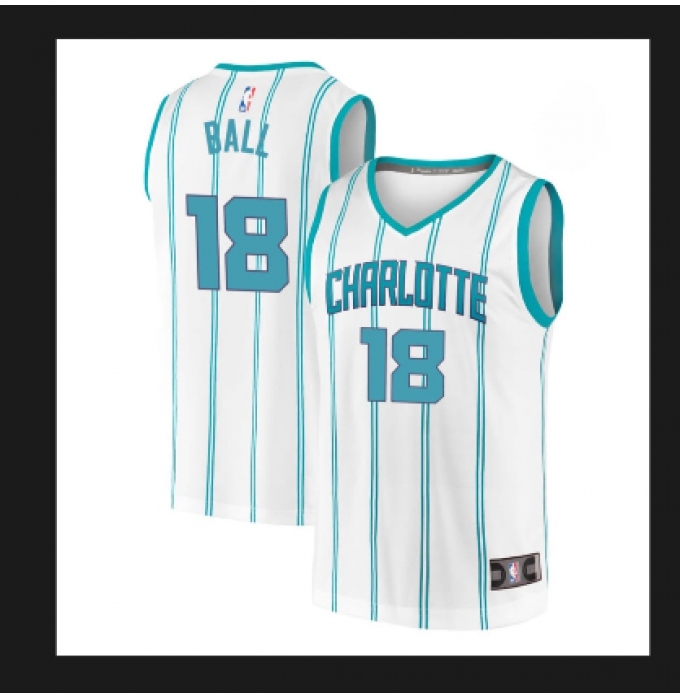 Men's Charlotte Hornets #18 LaMelo Ball White Association Edition Stitched Basketball Jersey