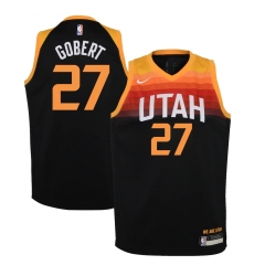 Youth Utah Jazz #27 Rudy Gobert Nike Black 2020-21 Swingman Jersey
