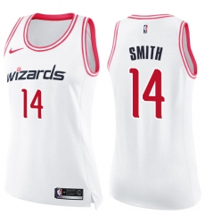 Women's Nike Washington Wizards #14 Jason Smith Swingman White/Pink Fashion NBA Jersey