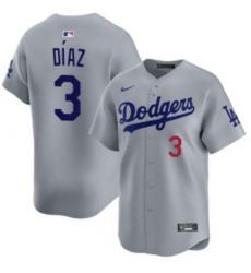 Men's Los Angeles Dodgers #3 Edwin Díaz Royal Limited Stitched Baseball Jersey