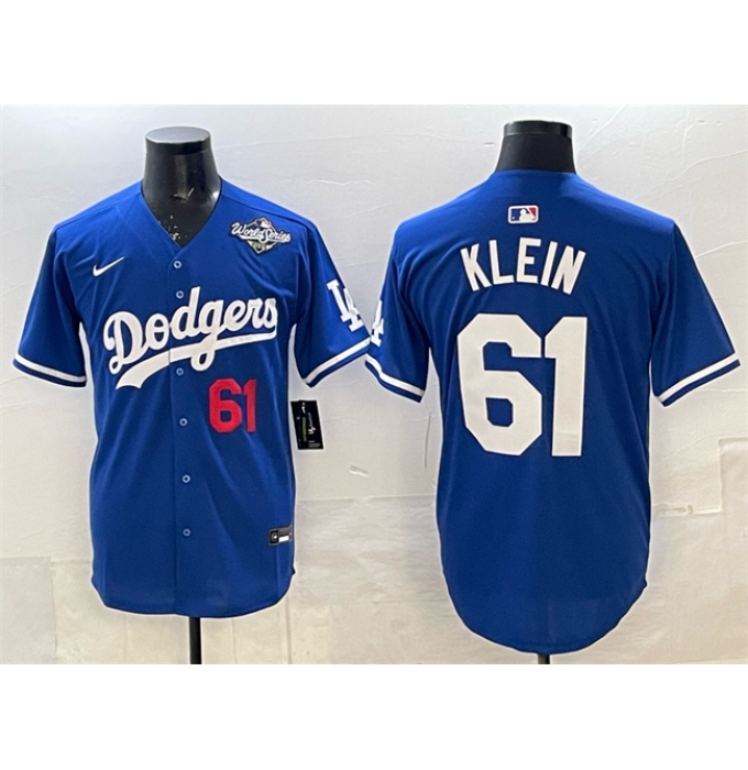 Men's Los Angeles Dodgers #61 Will Klein Royal 2025 World Series Limited Stitched Baseball Jerse