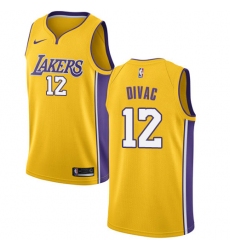 Youth Nike Los Angeles Lakers #12 Vlade Divac Swingman Gold Home NBA Jersey - Icon Edition