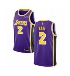 Men's Los Angeles Lakers #2 Lonzo Ball Authentic Purple Basketball Jerseys - Icon Edition