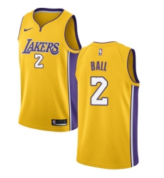 Youth Nike Los Angeles Lakers #2 Lonzo Ball Swingman Gold Home NBA Jersey - Icon Edition